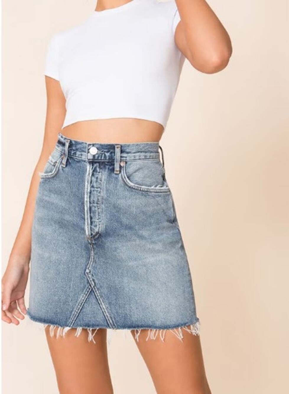 Agolde Ada Skirt Riddle Mini Denim Skirt 24 90s Y2K